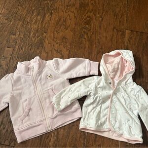 GAP Kids Pink and White Hooded Sweatshirts